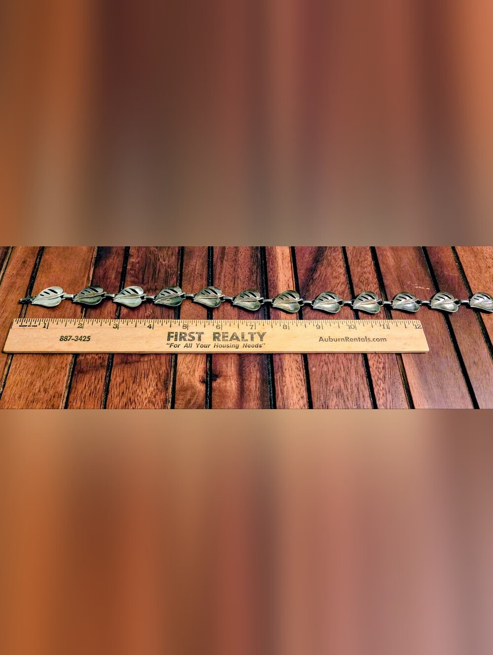 Sterling Silver Leaf Link Bracelet - Silver